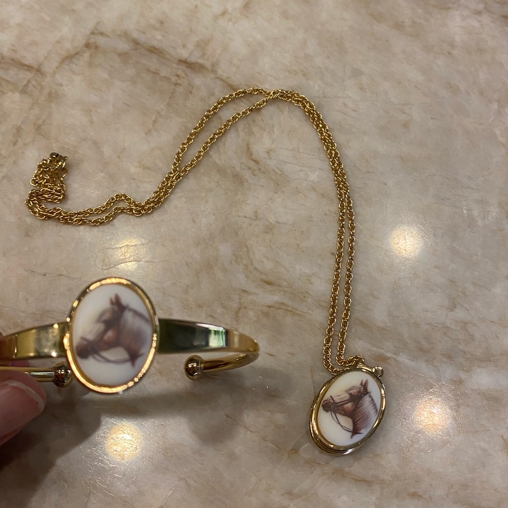 Matching horse bangle and necklace